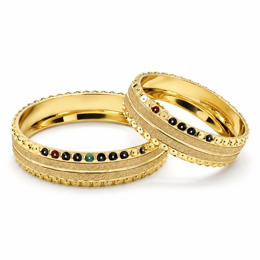 18D21LQ  Argollas de Matrimonio en oro amarillo de 10 Kilates.