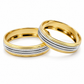 18D22LQ  Argollas de Matrimonio en oro combinado de 10 Kilates.
