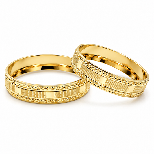 18D23LQ  Argollas de Matrimonio en oro amarillo de 10 Kilates.