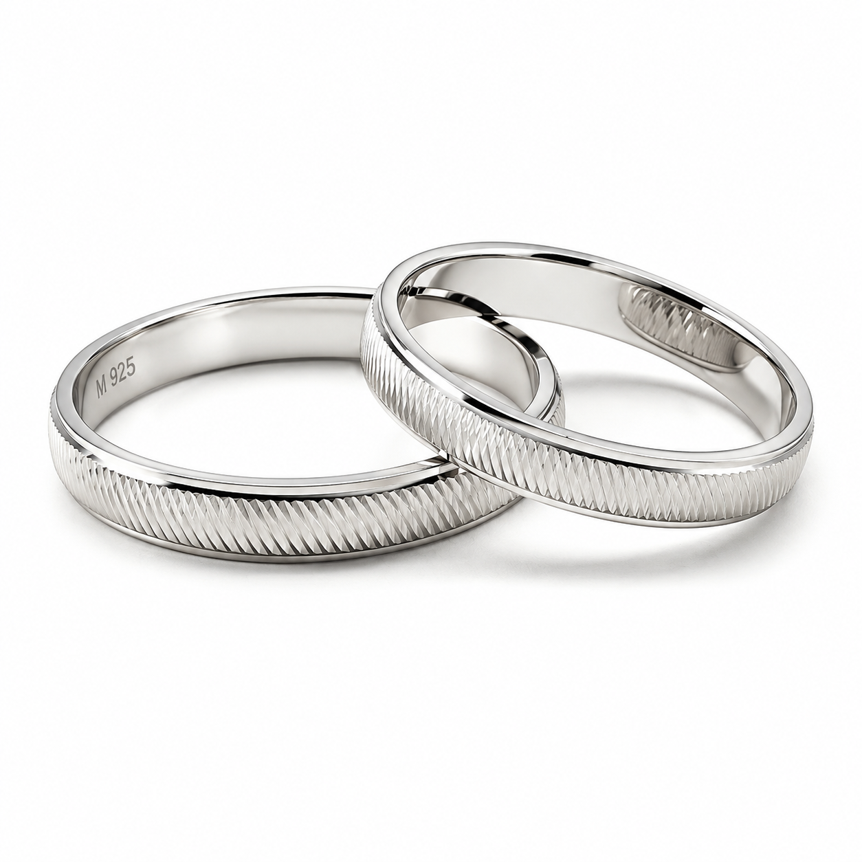 18D24BLQ  Argollas de Matrimonio en oro blanco de 10 ó 14 Kilates.
