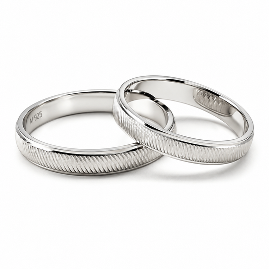 18D24BLQ  Argollas de Matrimonio en oro blanco de 10 ó 14 Kilates.