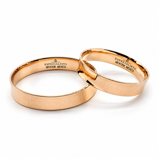 18D27LQ Argollas de Matrimonio en oro rosa de 10 Kilates.