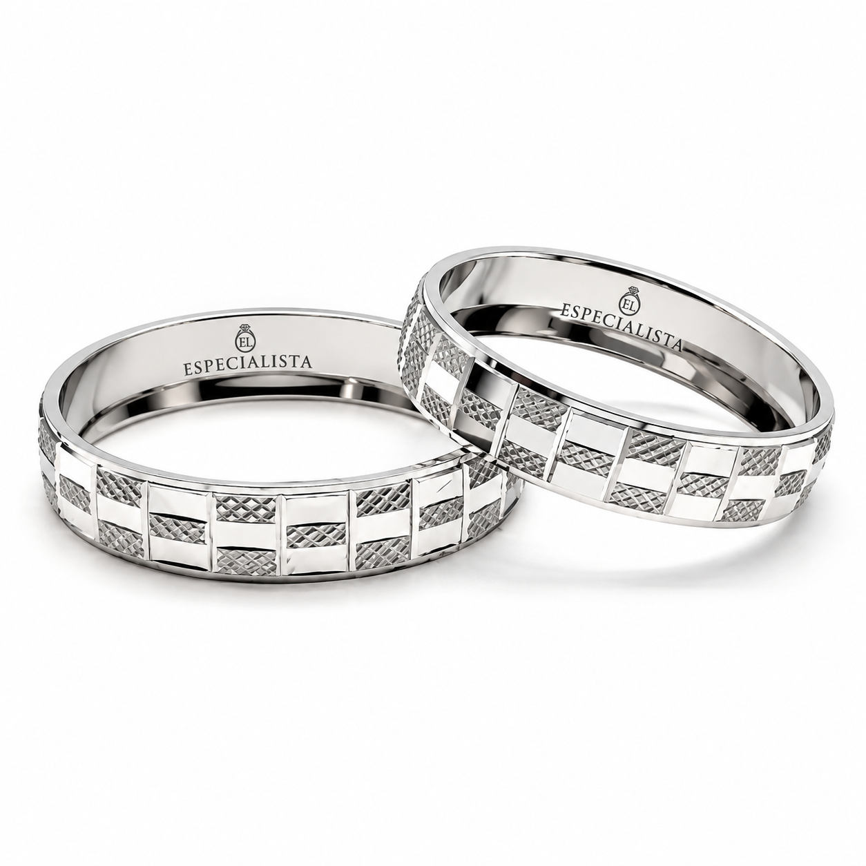Par de Argollas de Matrimonio en oro blanco de 10 Kilates | 18D29BLQ