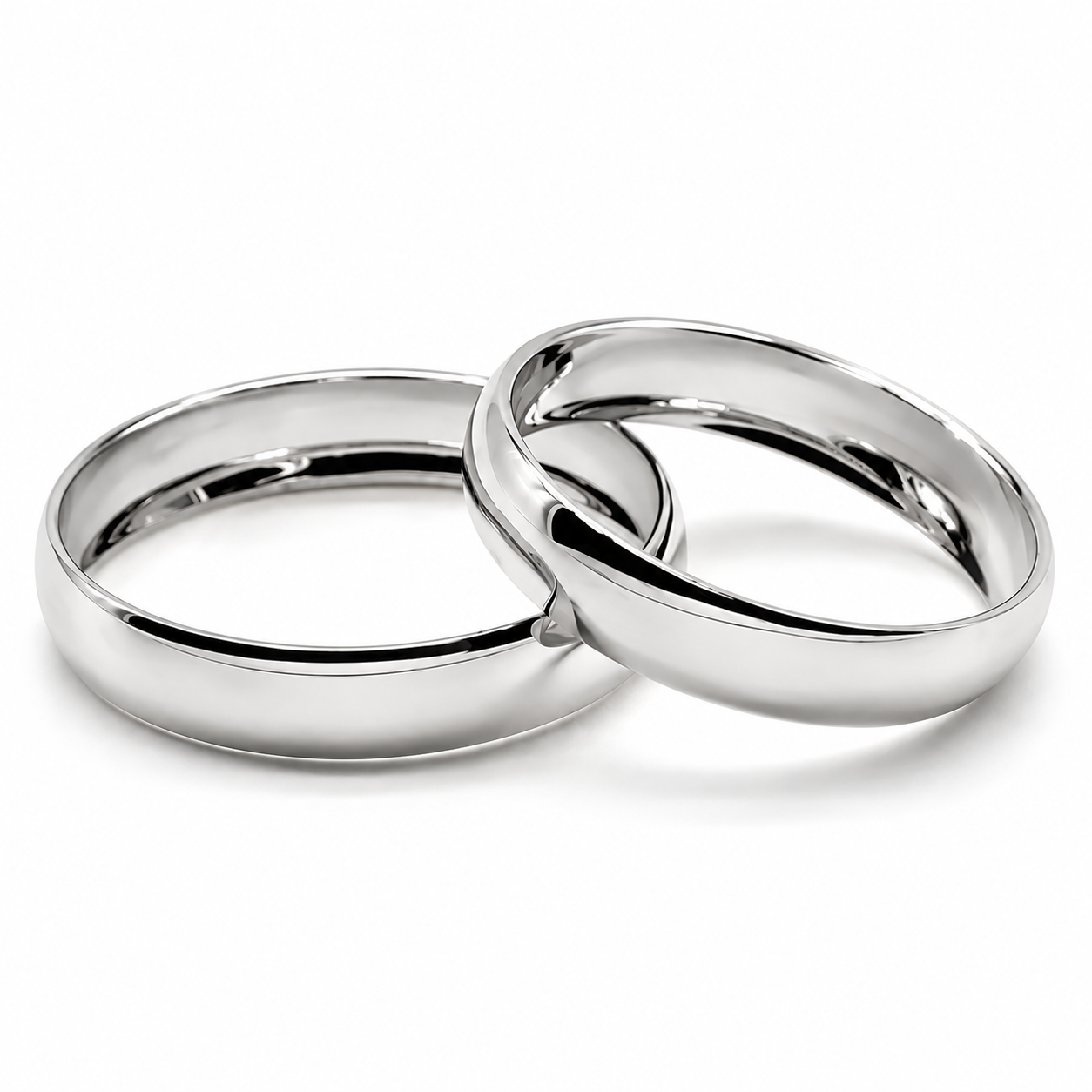 Par de Argollas de Matrimonio tradicionales en oro blanco de 10 Kilates | 18D654B-4LQ