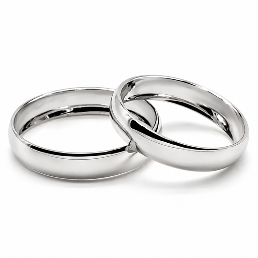 18D654B-4LQ Argollas de Matrimonio en oro blanco de 10 Kilates.