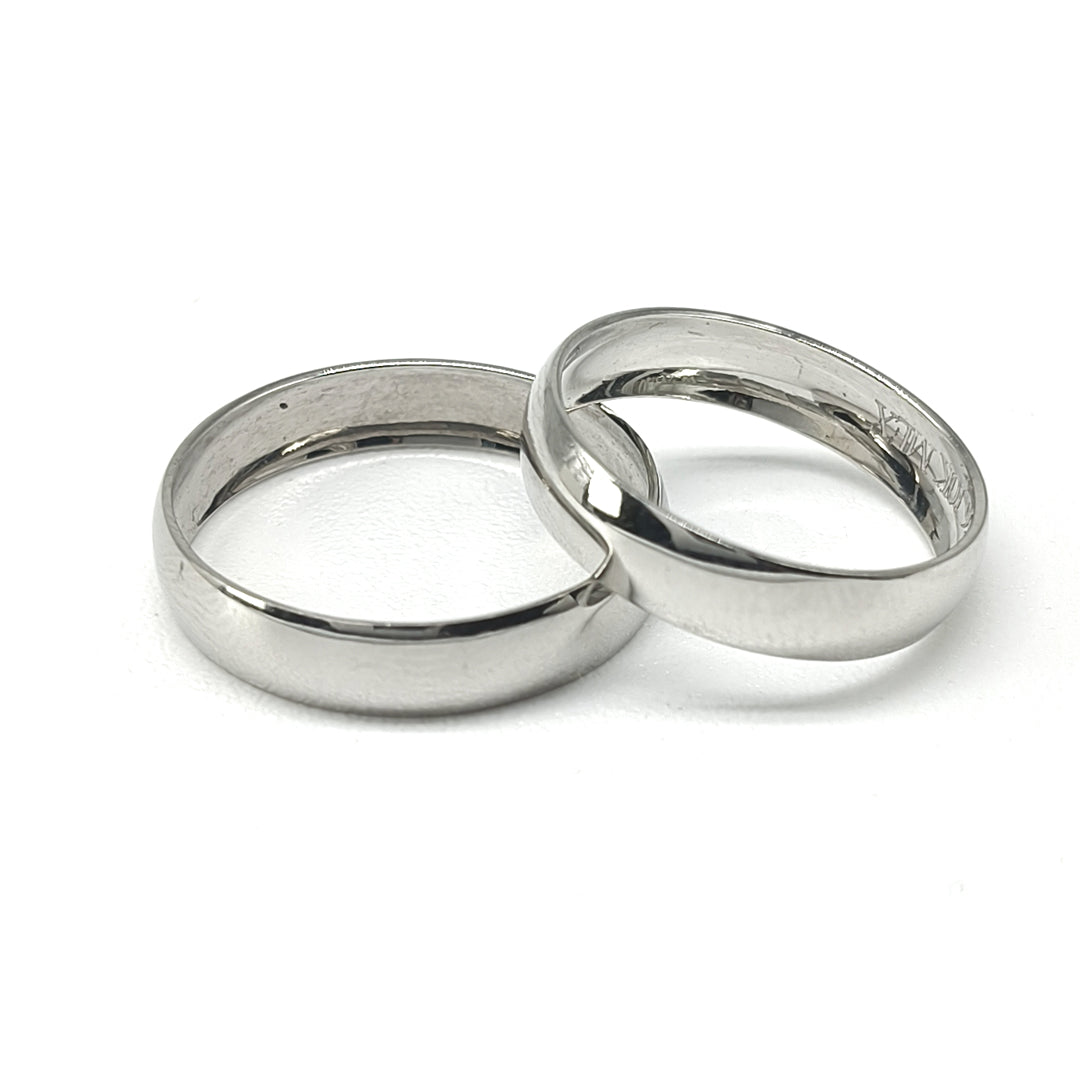 18D654B-4LQ Argollas de Matrimonio en oro blanco de 10 Kilates.