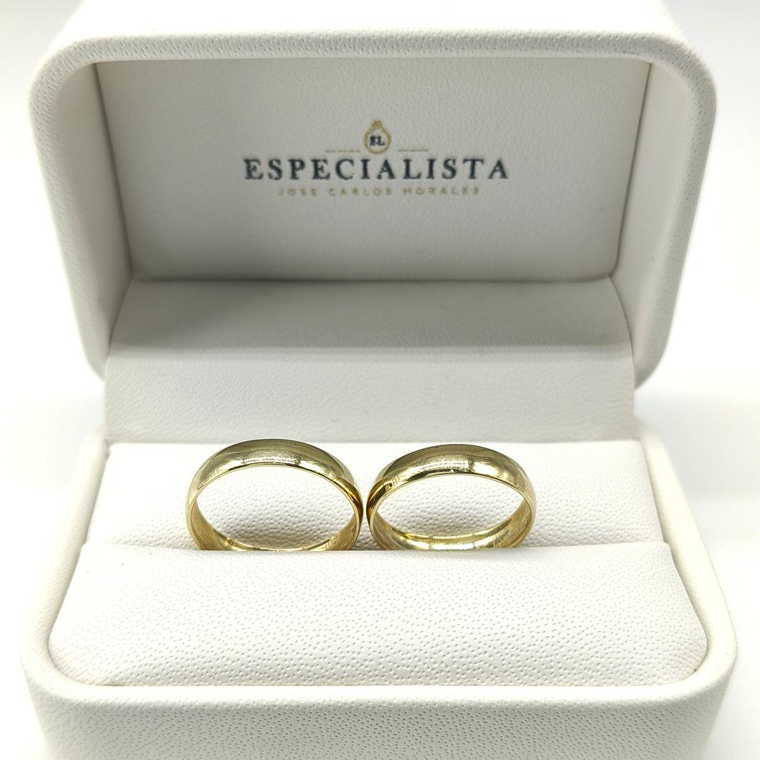 18D654-4LQ Argollas de Matrimonio en oro amarillo de 10 Kilates.