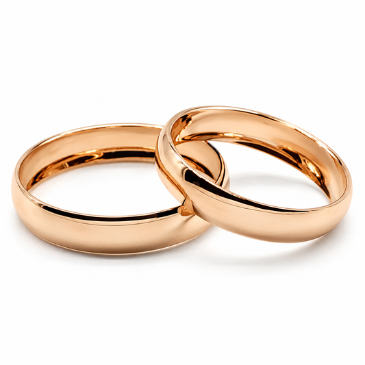 18D654R-4LQ Argollas de Matrimonio en oro rosa de 10 Kilates.