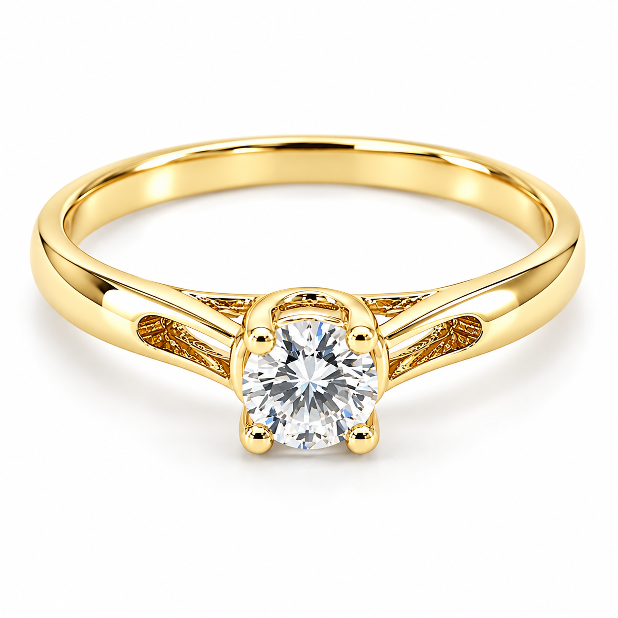 Anillo de compromiso en oro amarillo de 10 Kilates | 18ZA109LQ