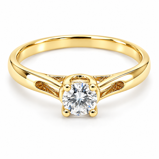 Anillo de compromiso en oro amarillo de 10 Kilates | 18ZA109LQ