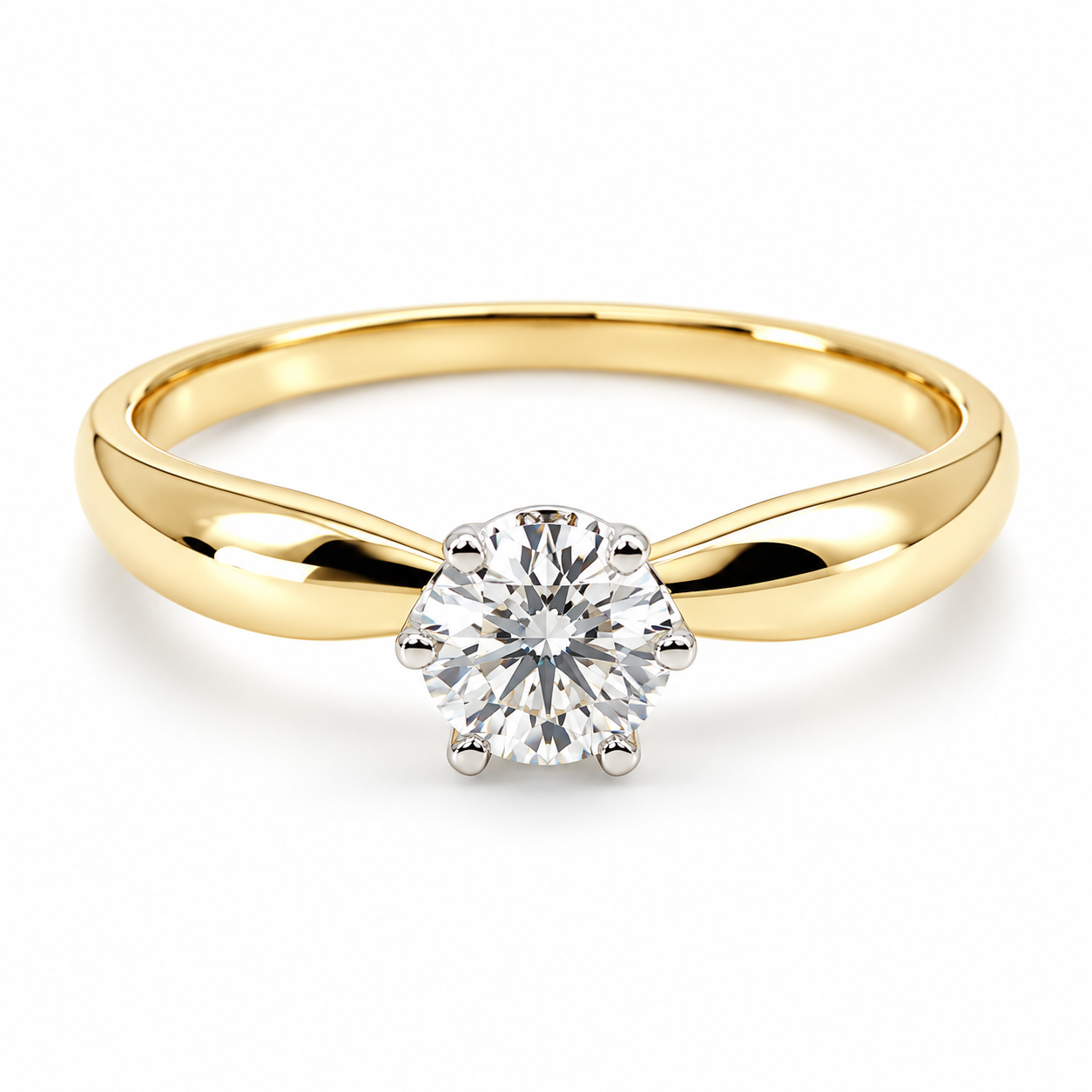 18ZA110LQ Anillo de compromiso en oro amarillo de 10 Kilates