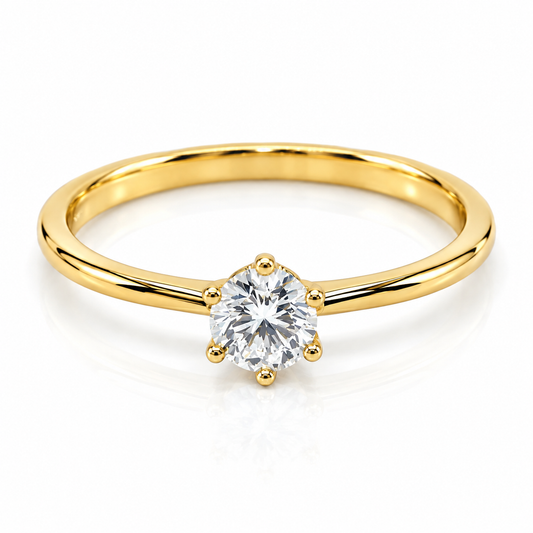 Anillo de compromiso en oro amarillo de 10 Kilates | 18ZA115LQ