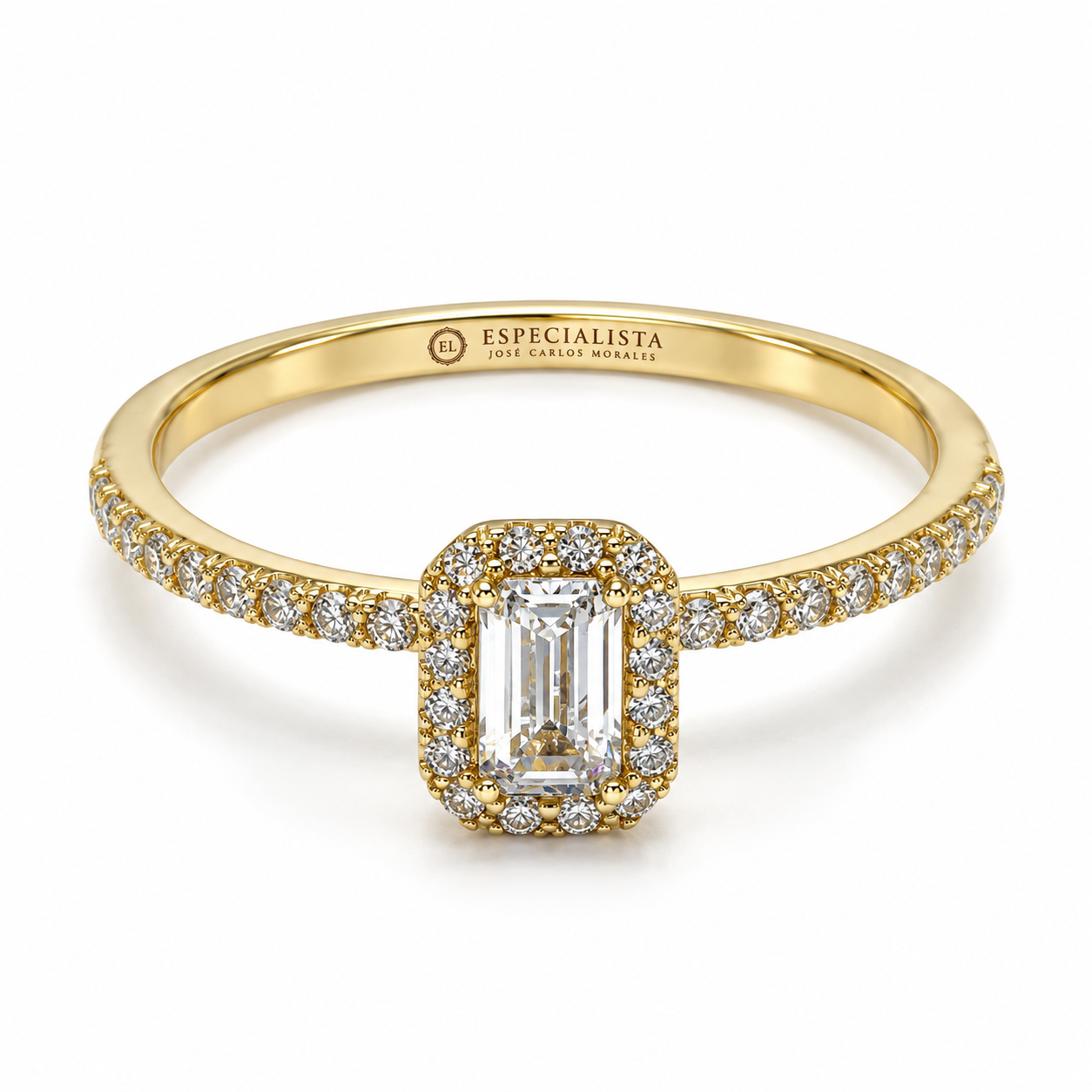 18ZA117LQ Anillo de compromiso en oro amarillo de 10 Kilates