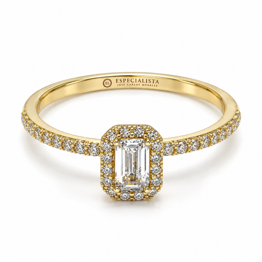 Anillo de compromiso en oro amarillo de 10 Kilates | 18ZA117LQ