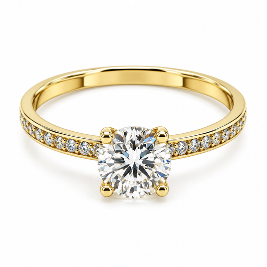 18ZA120LQ Anillo de compromiso en oro amarillo de 10 Kilates