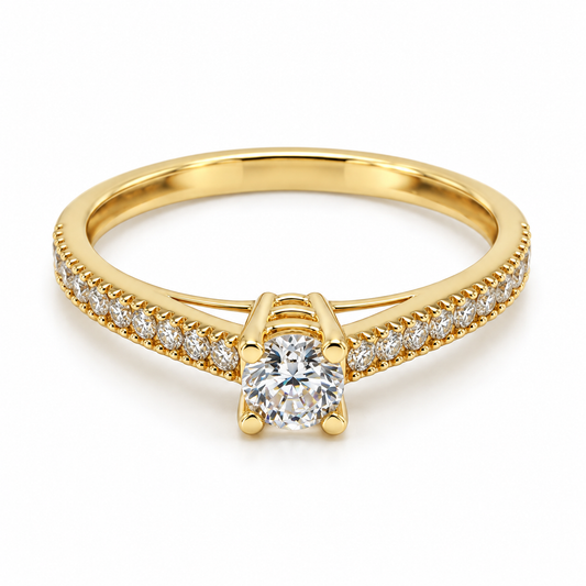 18ZA121LQ Anillo de compromiso en oro amarillo de 10 Kilates