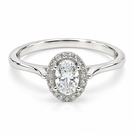 Anillo de Compromiso en oro de 10 Kilates con piedra Oval | 18ZB111LQ