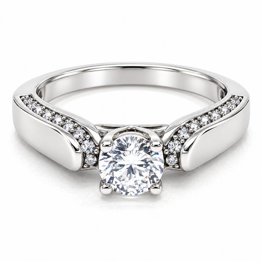 Anillo de compromiso en oro blanco de 10 Kilates | 18ZB3077LQ