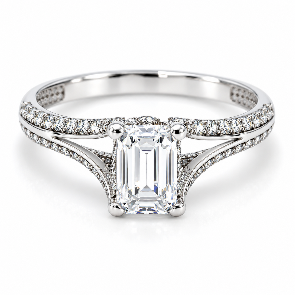 18ZBE23LQ Anillo de compromiso en oro blanco de 10 Kilates
