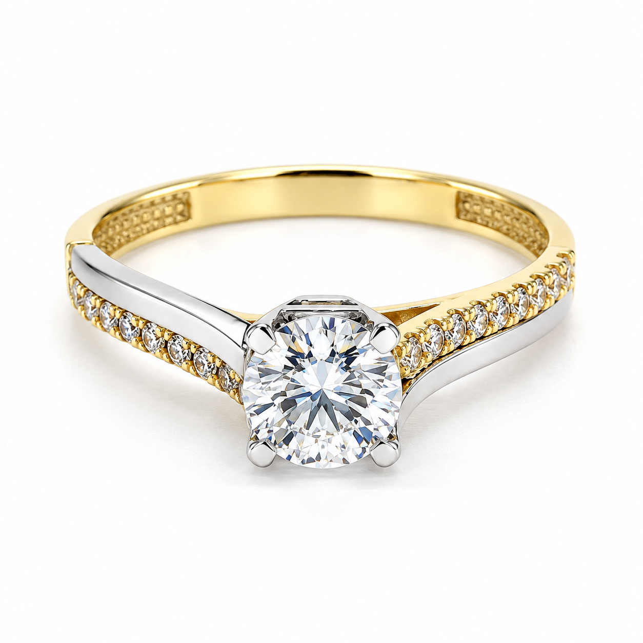 18ZE06LQ Anillo de Compromiso en Oro Amarillo de 10 kilates