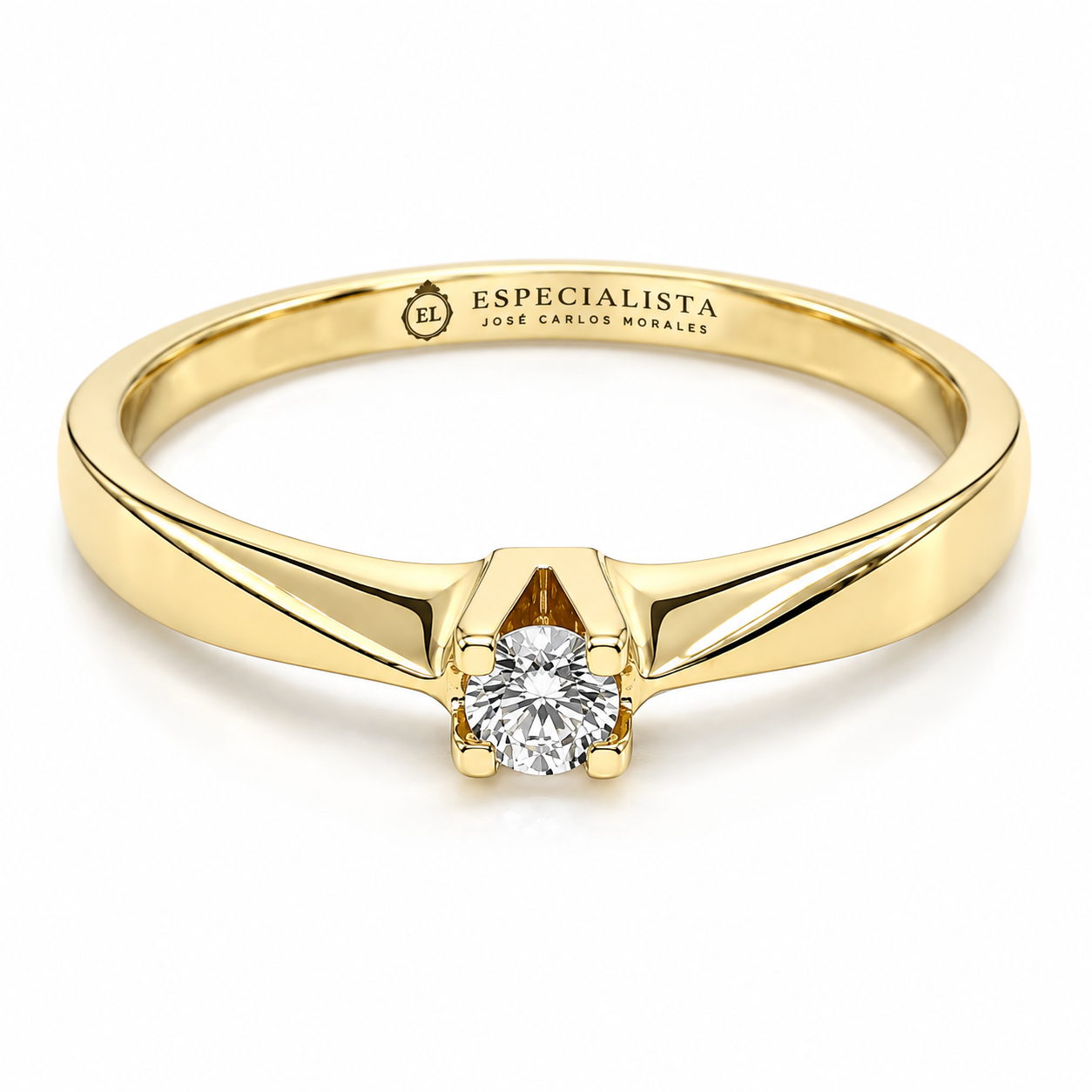 18ZE26LQ Anillo de Compromiso en Oro Amarillo de 10 kilates