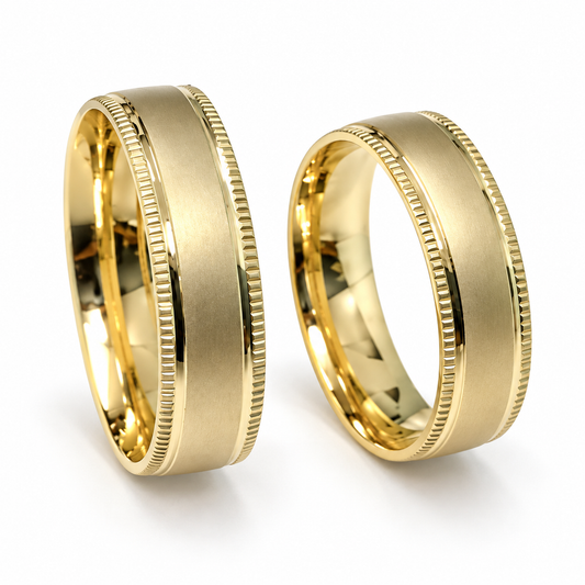 19A101915LQ Set de argollas matrimoniales en oro de 14 Kilates