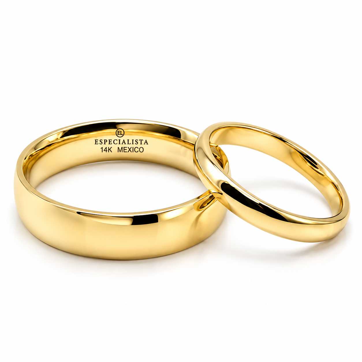 Set de argollas matrimoniales en oro de 14 Kilates | 19A110-4LQ + 19A33-2LQ