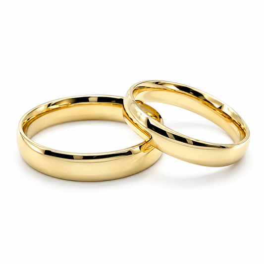 19A110-4LQ Set de argollas matrimoniales en oro de 10 y 14 Kilates