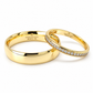 Set de argollas matrimoniales en oro de 10 o 14 Kilates | 19A110-5LQ + 23CHA659LQ