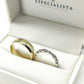 19A110-6LQ + 23CHA599LQ Set de argollas matrimoniales en oro de 14 Kilates.