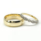 19A110-6LQ + 23CHA599LQ Set de argollas matrimoniales en oro de 14 Kilates.