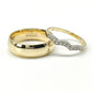 19A110-6LQ + 23CHA639LQ Set de argollas matrimoniales en oro de 14 Kilates.