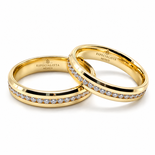 19A111LQ Argollas de Matrimonio en oro amarillo en 10 ó 14 kilates