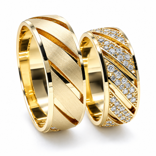 19A13LQ Set de argollas matrimoniales en oro de 10 y 14 Kilates
