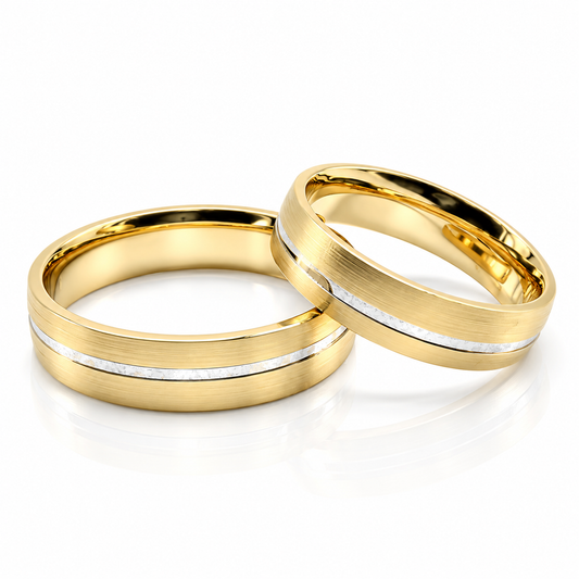 19A150-5LQ Set de argollas matrimoniales en oro de 14 Kilates