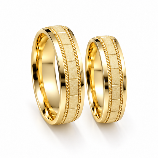 19A29LQ Argollas de Matrimonio en oro amarillo en 14 kilates