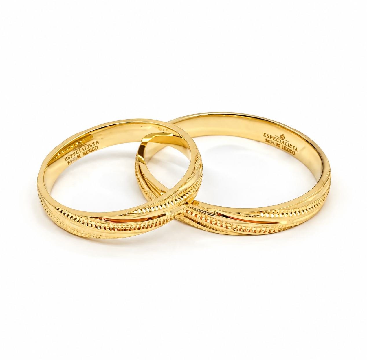19A30LQ Argollas de Matrimonio en oro amarillo en 14 kilates