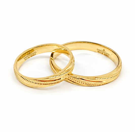 19A30LQ Argollas de Matrimonio en oro amarillo en 14 kilates