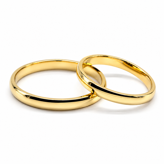 19A33-2LQ Set de argollas matrimoniales en oro de 14 Kilates