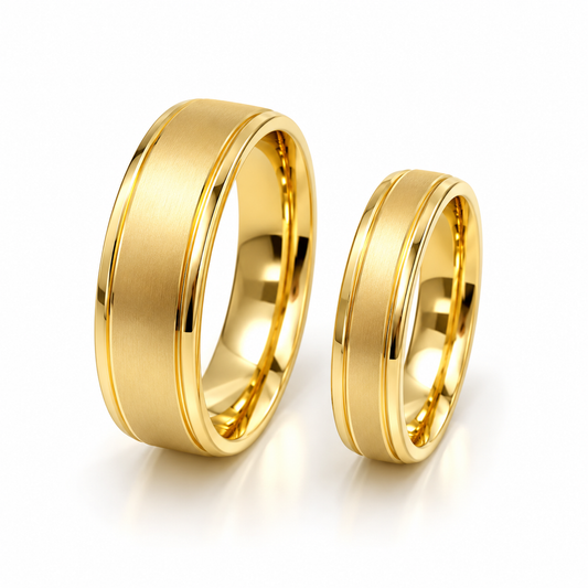 19A45-64LQ Set de argollas matrimoniales en oro de 14 Kilates