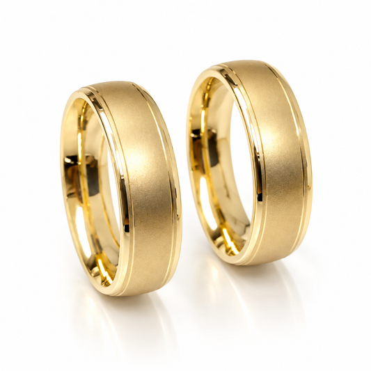 19A45-6LQ Set de argollas matrimoniales en oro de 14 Kilates