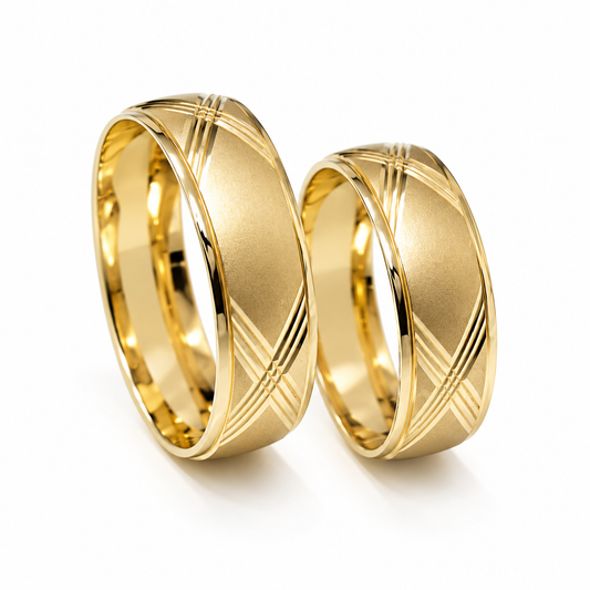 19A61LQ Argollas de Matrimonio en oro amarillo en 14 kilates