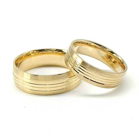 19A7-65LQ Argollas de matrimonio en oro de 14 kilates