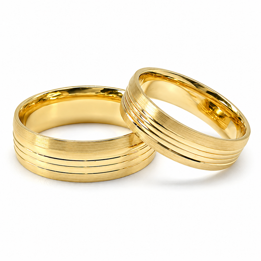 19A7-65LQ Argollas de matrimonio en oro amarillo de 14 kilates