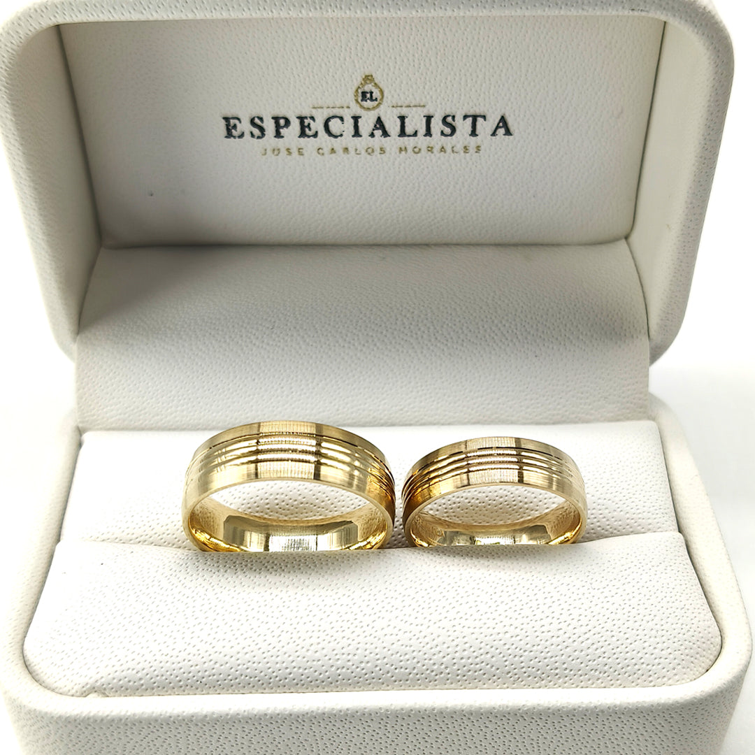 19A7-65LQ Argollas de matrimonio en oro de 14 kilates