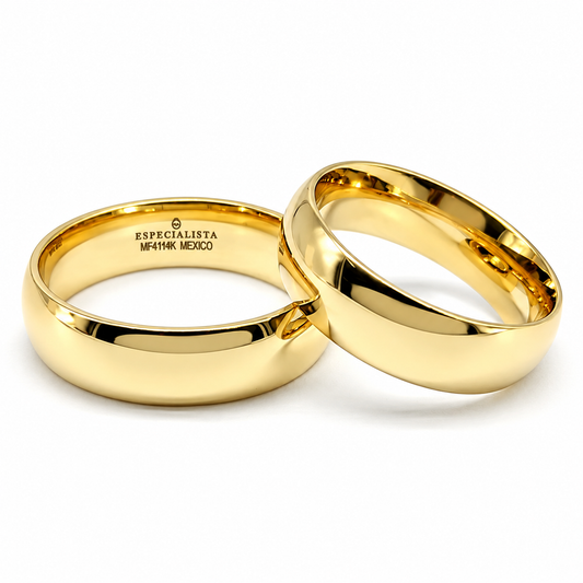 19A73-6LQ Set de argollas matrimoniales en oro de 10 ó 14 Kilates
