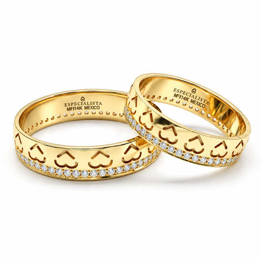 19A77LQ Argollas de Matrimonio en oro amarillo en 10 ó 14 kilates