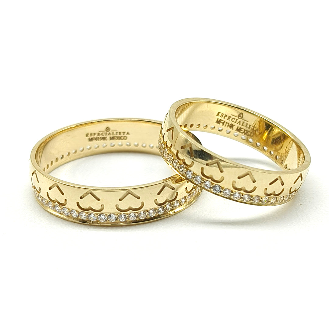 19A77LQ Argollas de Matrimonio en oro amarillo en 10 ó 14 kilates