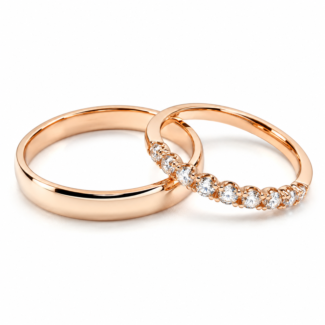 19R110-3LQ + 23CHR4746LQ-2 Set de argolla de matrimonio y Churumbela en oro de 10 ó 14 Kilates