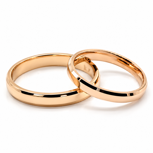Argollas de matrimonio de media caña en oro rosa de 3 mm | 19R170-3LQ